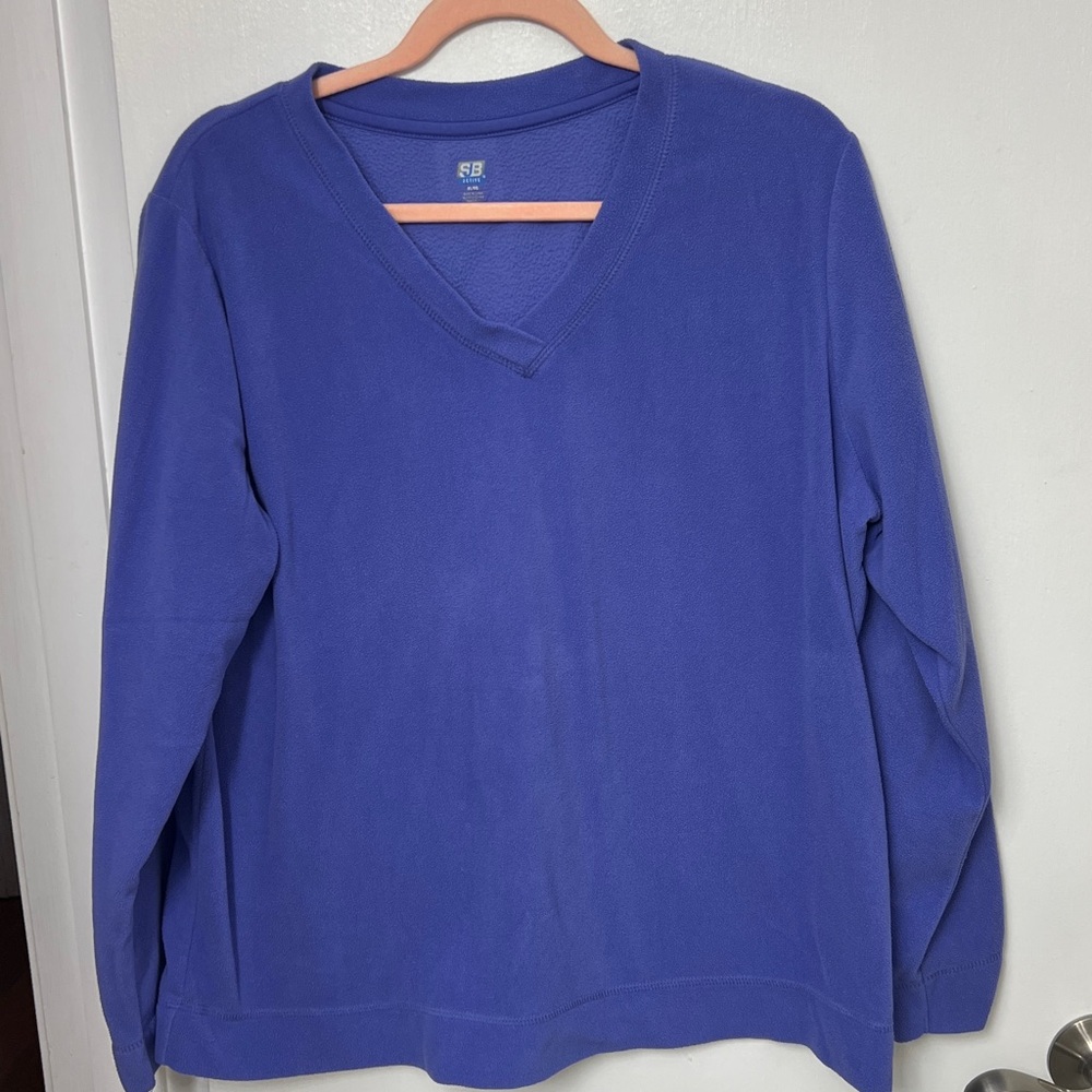 SJB Active, Women’s Long Sleeved V-neck fleece, Light Purple, Sz. XL GUC